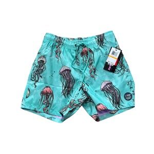 Psycho Tuna Mens Jellyfish Swim Trunks Jade Green No Lining SZ Small NWT